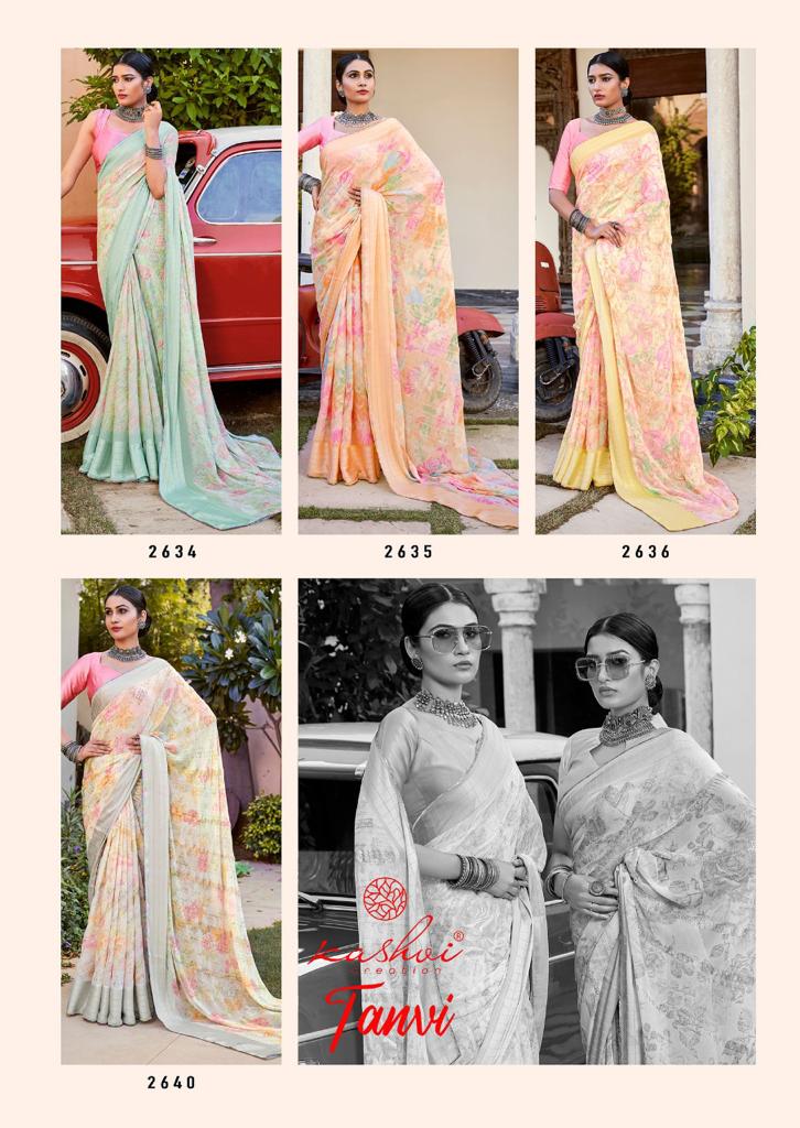 Kashvi Tanvi Fancy Chiffon Printed Ethnic Wear Designer Saree Collection